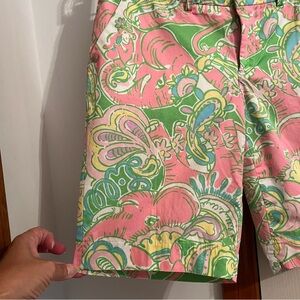 Lilly Pulitzer The Avenue Animal Print Stretch Chino Bermuda Shorts